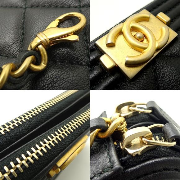 Chanel Chain Wallet Lambskin Black Diagonal Shoulder - Picture 5 of 7